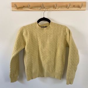 Vintage Yellow 100% Cashmere Sweater - Orvis Signature Collection